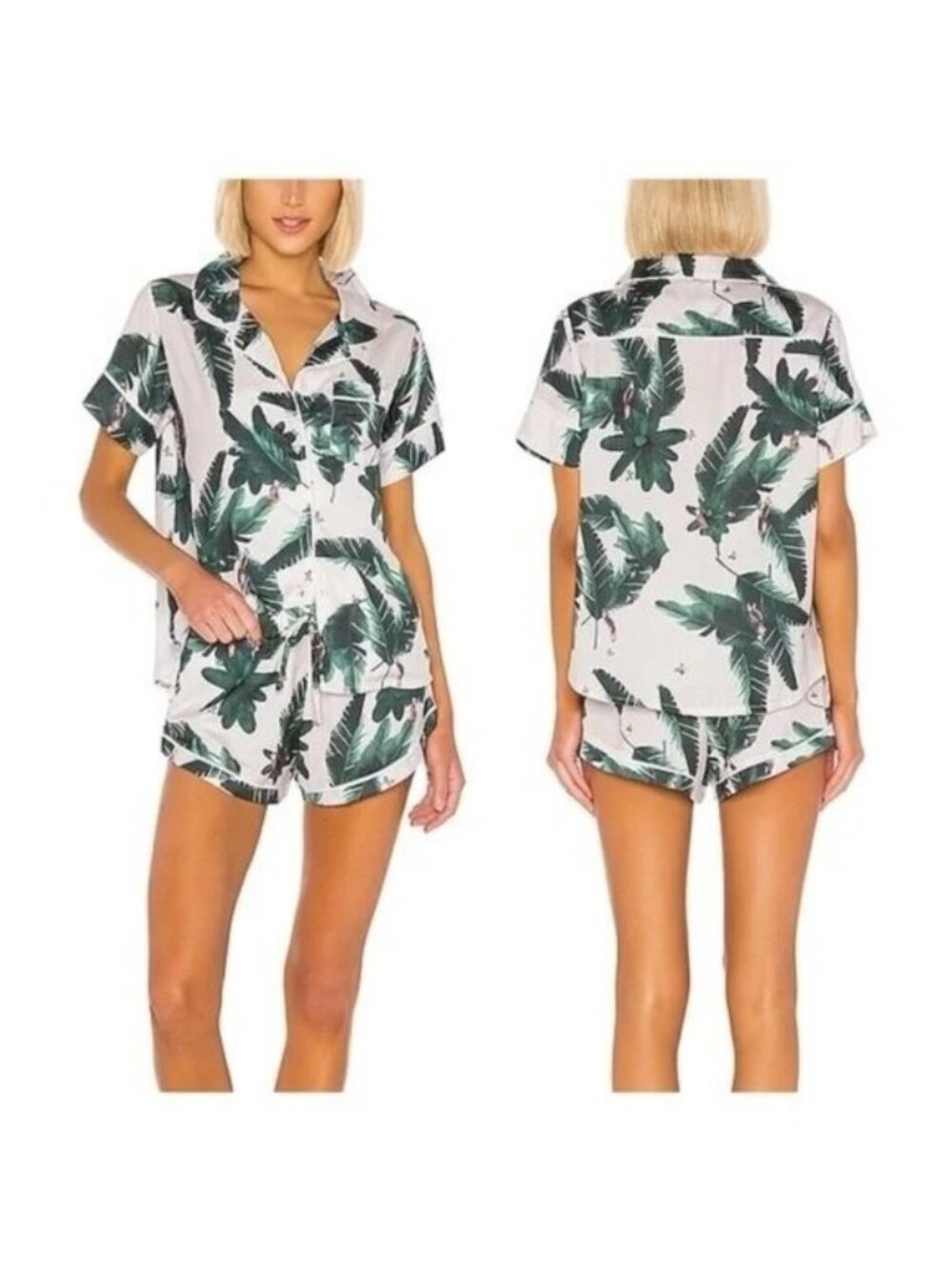 Plush Satin Jungle Print Pajama Set